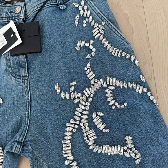 Versace Embellished Straight-Leg Jeans - Picture 5 of 12